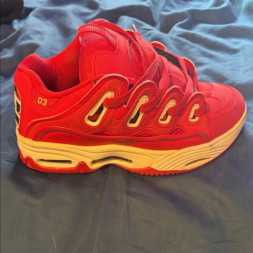 Osiris Vibrant Red and White Kids Sneakers
